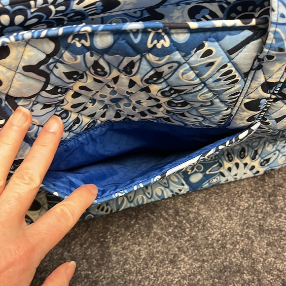 Vera Bradley Turnlock Tote,Blue Star Medallion,large, organized,Christmas gift - Picture 10 of 13